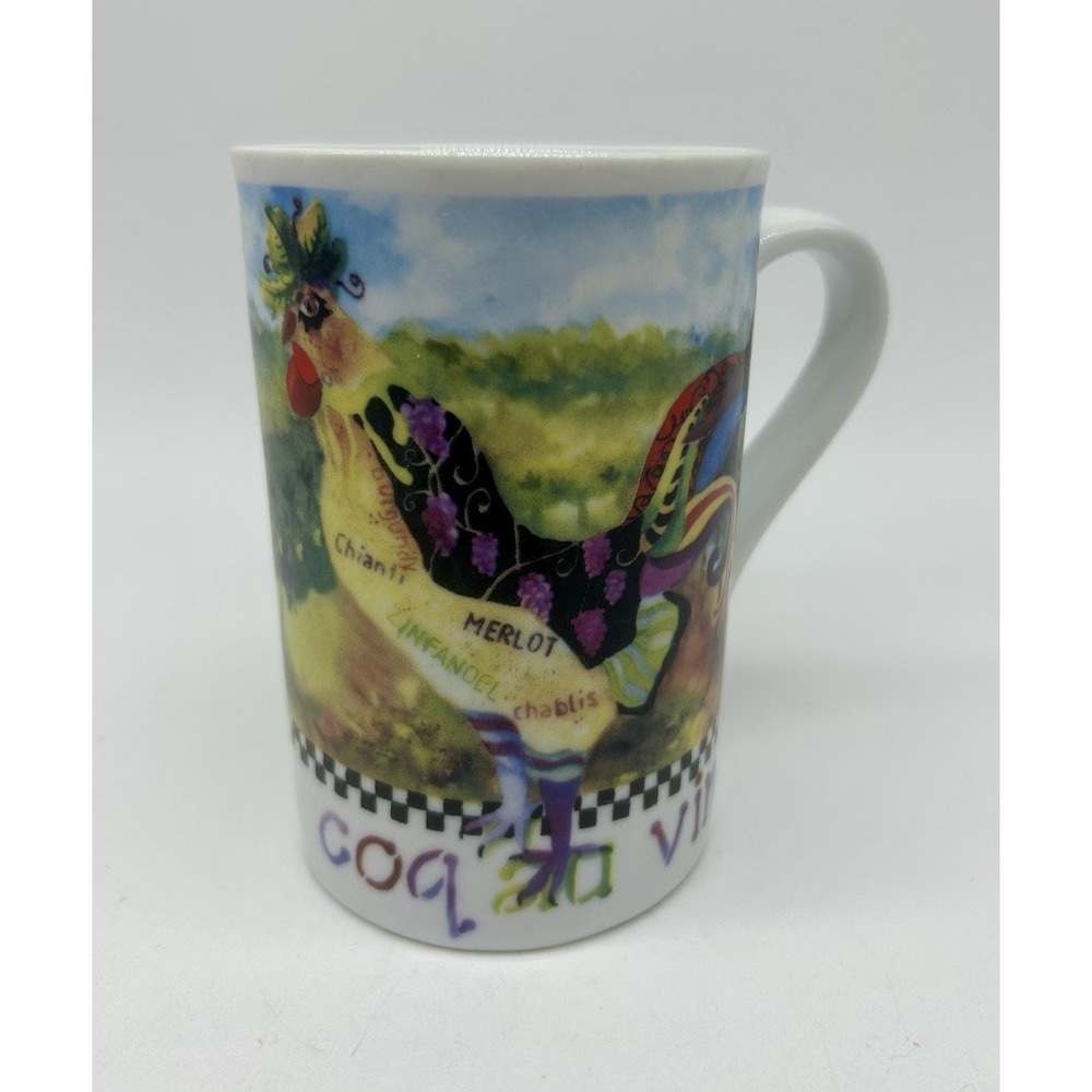 "Poultry In Motion" Collectibles Mug Coq au Vin Sharon Neuhaus Rooster Coffee EX
